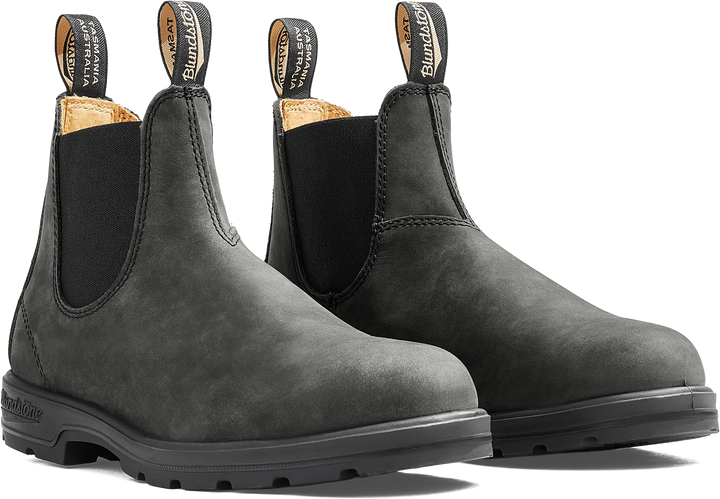 Unisex Blundstone Classic #587 Chelsea in Rustic Black. Sku: 587-RUSTICBLK